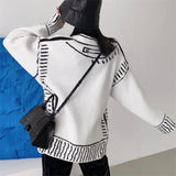 Boogzel Apparel 2D Cartoon Outline Knitted Cardigan, view 6