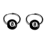 Boogzel Apparel 8 Ball Hoop Earrings, view 2