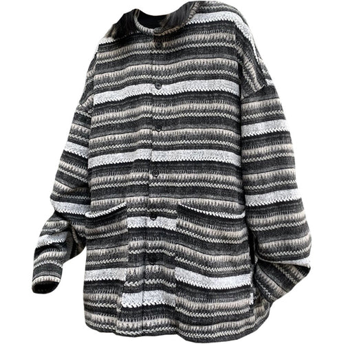 Boogzel Apparel 80's Grandma Striped Cardigan Sweater