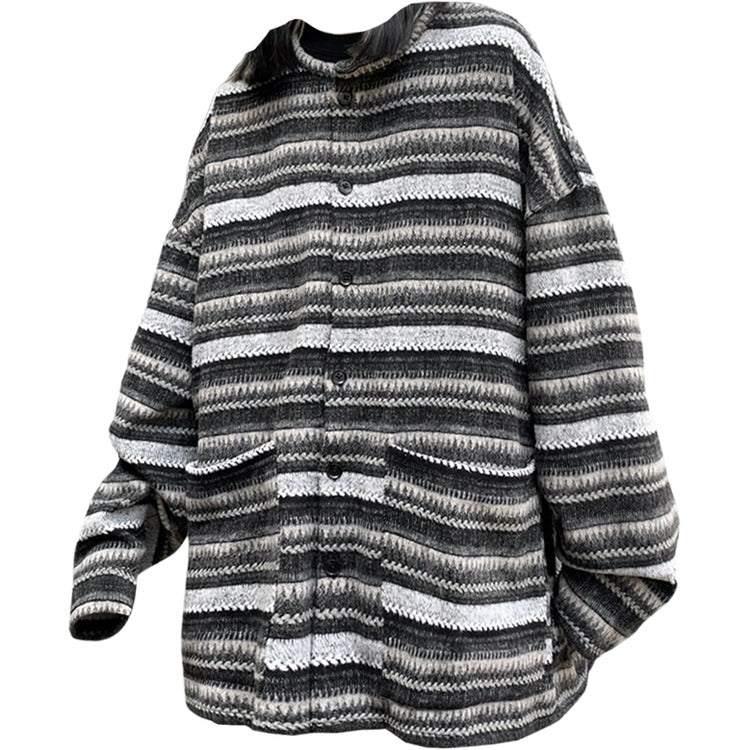 Boogzel Apparel 80's Grandma Striped Cardigan Sweater