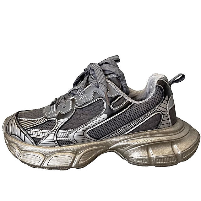 Boogzel Apparel Casual Friday Aesthetic Silver Sneakers