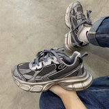 Boogzel Apparel Casual Friday Aesthetic Silver Sneakers, view 4