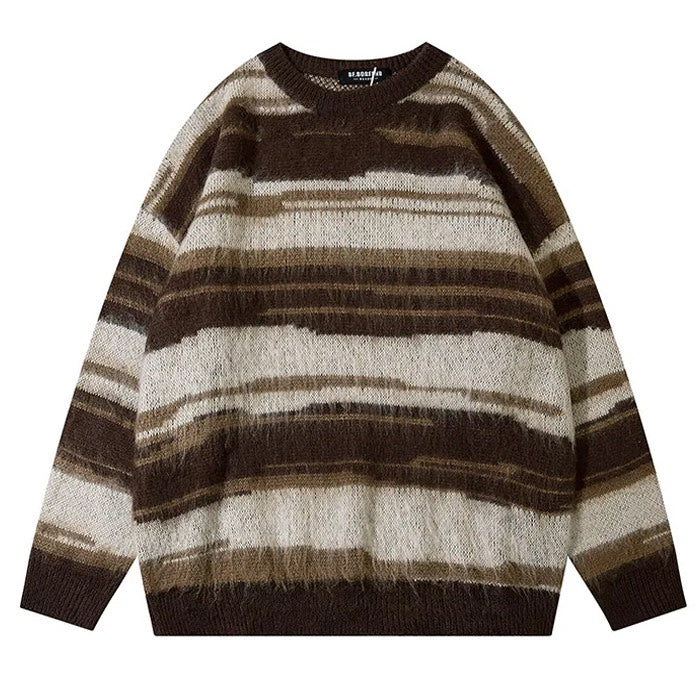 Boogzel Apparel 90's Aesthetic Striped Knit Sweater