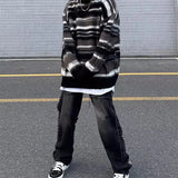 Boogzel Apparel 90's Aesthetic Striped Knit Sweater, view 5