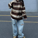 Boogzel Apparel 90's Aesthetic Striped Knit Sweater, view 6