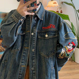 Boogzel Apparel 90's Kids Embroidery Denim Jacket, view 5