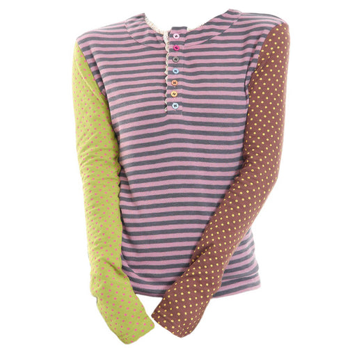 Boogzel Apparel 90s Kids Striped Polka Dot Long Sleeve Top