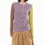 Boogzel Apparel 90s Kids Striped Polka Dot Long Sleeve Top, view 2