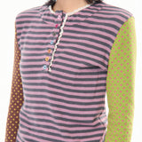 Boogzel Apparel 90s Kids Striped Polka Dot Long Sleeve Top, view 3
