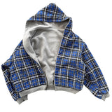 Boogzel Apparel 90s Plaid Reversible Hooded Jacket, view 2