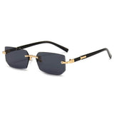 Boogzel Apparel 90s Rectangle Rimless Sunglasses, view 2