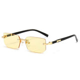 Boogzel Apparel 90s Rectangle Rimless Sunglasses, view 3