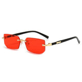 Boogzel Apparel 90s Rectangle Rimless Sunglasses, view 5
