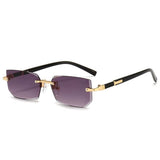 Boogzel Apparel 90s Rectangle Rimless Sunglasses, view 6