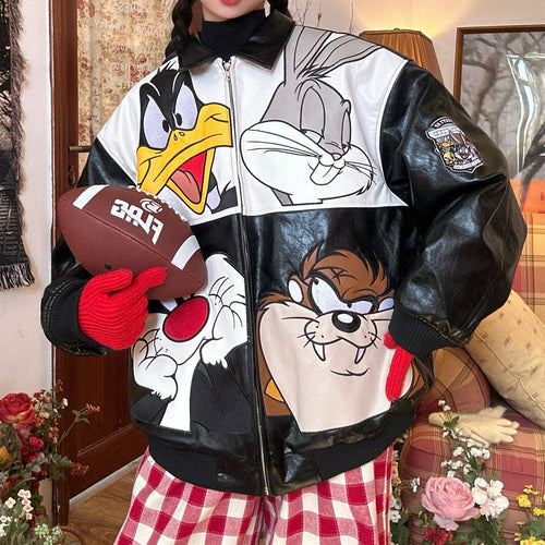 Boogzel Apparel 90s Style Oversized Leather Jacket