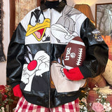 Boogzel Apparel 90s Style Oversized Leather Jacket, view 2
