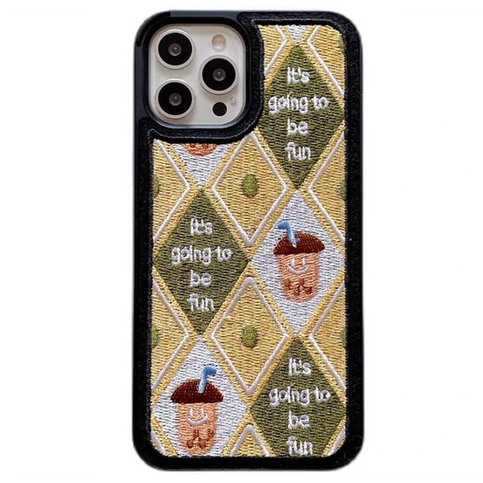Boogzel Apparel Acorn Argyle iPhone Case