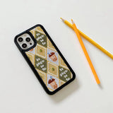 Boogzel Apparel Acorn Argyle iPhone Case, view 4