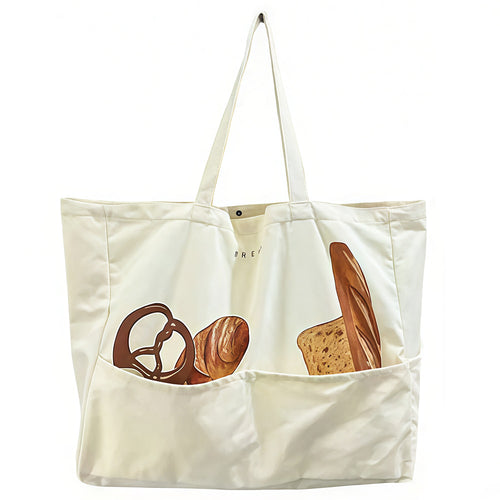 Boogzel Apparel Aesthetic Bread Print Tote Bag