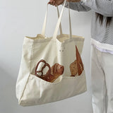 Boogzel Apparel Aesthetic Bread Print Tote Bag, view 2