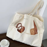 Boogzel Apparel Aesthetic Bread Print Tote Bag, view 3