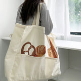 Boogzel Apparel Aesthetic Bread Print Tote Bag, view 4