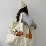 Boogzel Apparel Aesthetic Bread Print Tote Bag, view 5