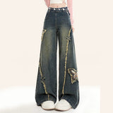 Boogzel Apparel Aesthetic Butterfly Flared Jeans, view 2