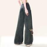 Boogzel Apparel Aesthetic Butterfly Flared Jeans, view 4
