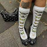 Boogzel Apparel Aesthetic Butterfly Knee High Socks, view 3