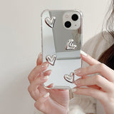 Boogzel Apparel Aesthetic Heart Mirror iPhone Case, view 4