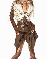 Boogzel Apparel Alpha Aura Leopard Fur Hooded Vest, view 5