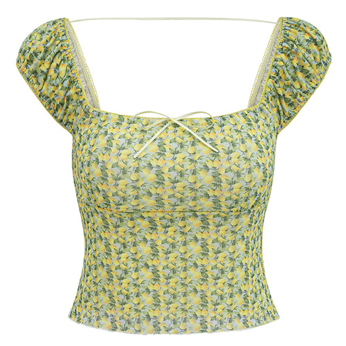 Boogzel Apparel Amalfi Lemon Cropped Top