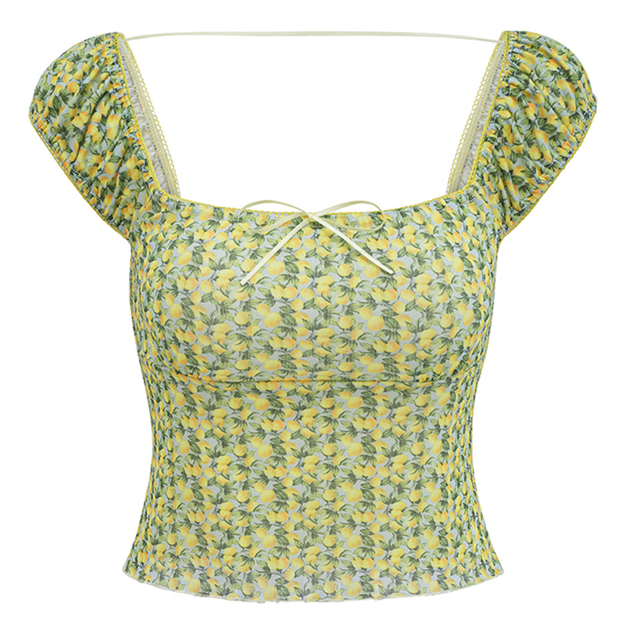 Boogzel Apparel Amalfi Lemon Cropped Top
