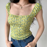 Boogzel Apparel Amalfi Lemon Cropped Top, view 3