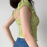 Boogzel Apparel Amalfi Lemon Cropped Top, view 4