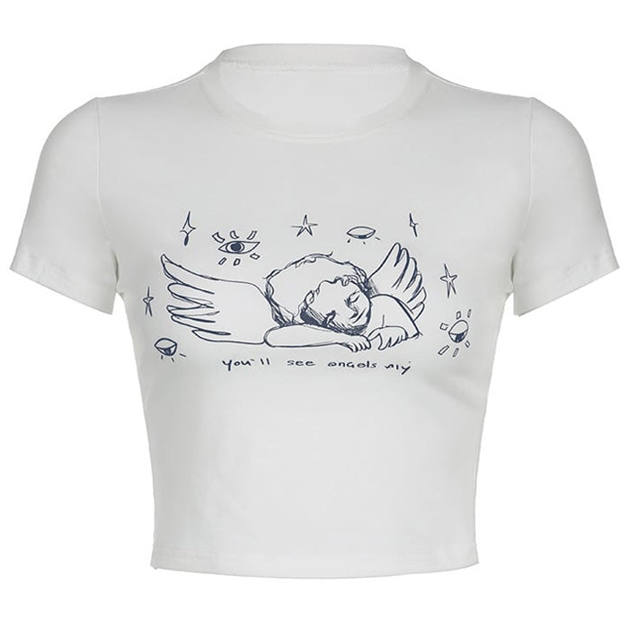 Boogzel Apparel Angel Print Crop Top