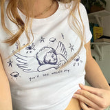 Boogzel Apparel Angel Print Crop Top, view 2