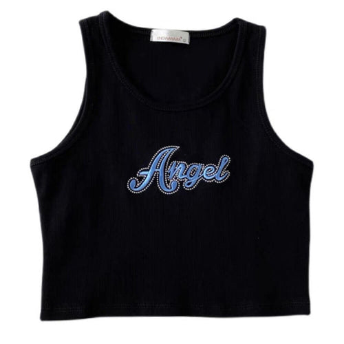 Boogzel Apparel Angel Ribbed Top in Black