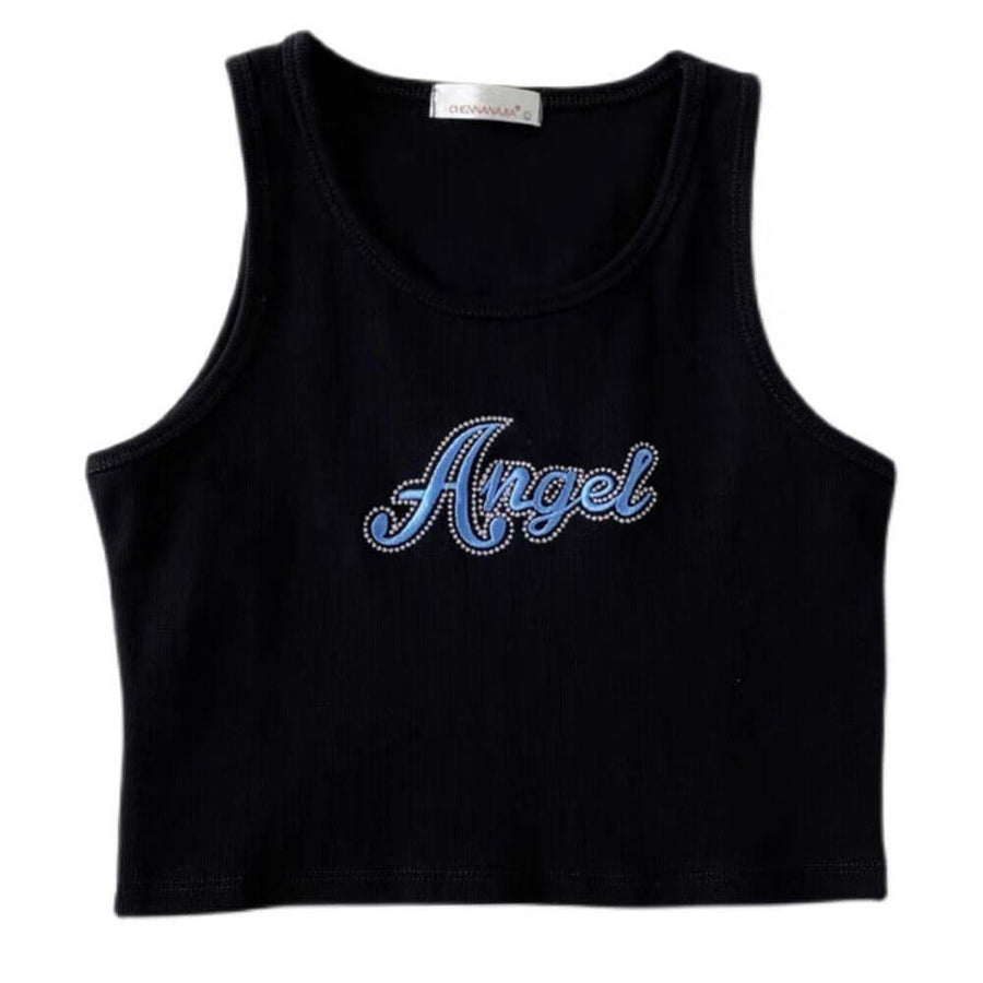 Boogzel Apparel Angel Ribbed Top in Black