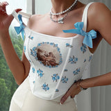 Boogzel Apparel Angelcore Bow Straps Corset, view 4