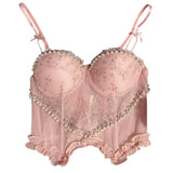 Boogzel Apparel Angelcore Sheer Lace Corset Top, view 6