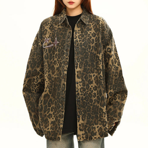 Boogzel Apparel Animal Attraction Leopard Oversized Jacket