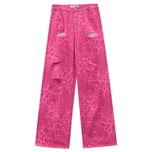 Boogzel Apparel Animal Behavior Pink Wide Leg Jeans