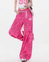 Boogzel Apparel Animal Behavior Pink Wide Leg Jeans, view 4