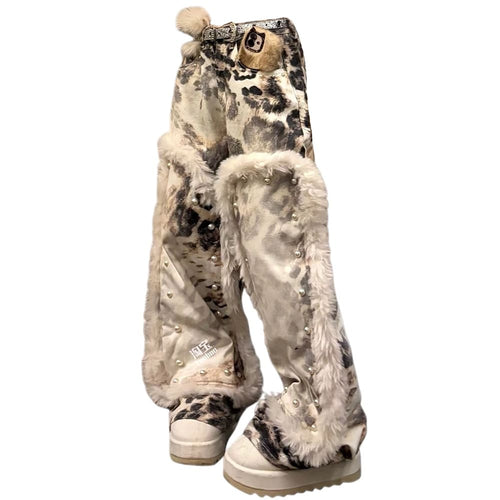 Boogzel Apparel Animal Instincts Faux Fur Leopard Pants