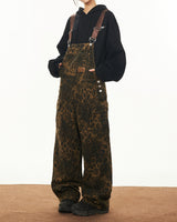 Boogzel Apparel Animal Instincts Leopard Print Denim Overalls, view 2