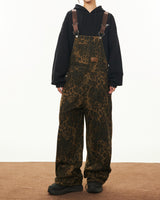 Boogzel Apparel Animal Instincts Leopard Print Denim Overalls, view 4