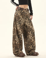 Boogzel Apparel Animal Instincts Leopard Print Wide-Leg Pants, view 4