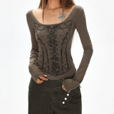 Boogzel Apparel Antique Anatomy Long Sleeve Top, view 2